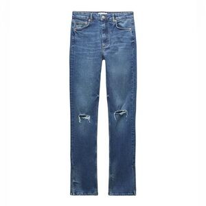 Zara FULL LENGTH RIPPED HIGH RISE TRF SLIM FIT JEANS 26 new